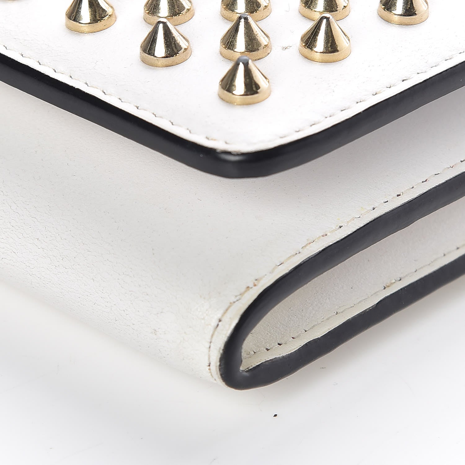 Christian Louboutin Calfskin Macaron Spiked Flap Wallet White 10 of 10