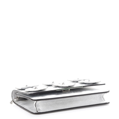 Fendi Vitello Catalan Mirror Flowerland Tube Wallet On Chain Argento 4 of 11