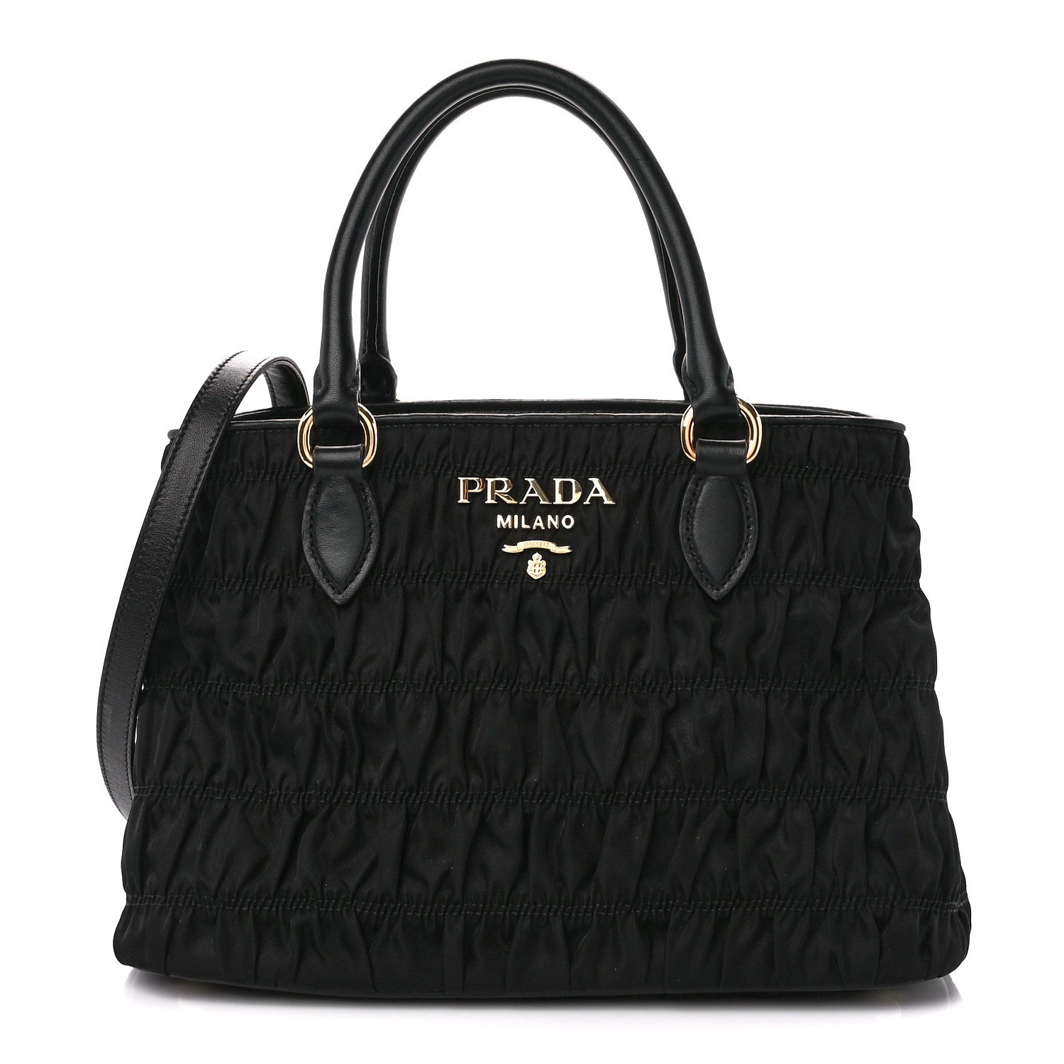 Prada Tessuto Nylon Gaufre Small Tote Black 1 of 11