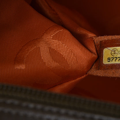 Chanel Calfskin Python Quilted Large Cambon Bowler Khaki 7 of 9