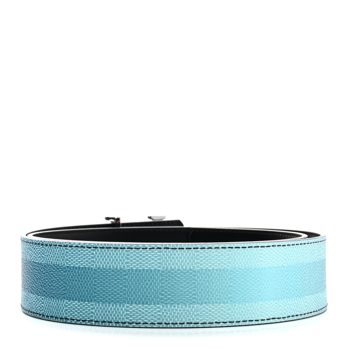 Damier Stripes 40MM LV Initiales Reversible Belt 85/34 Sky Blue