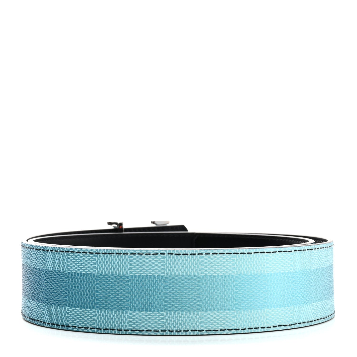 Louis Vuitton Damier Stripes 40MM LV Initiales Reversible Belt 85/34 Sky Blue 3 of 9