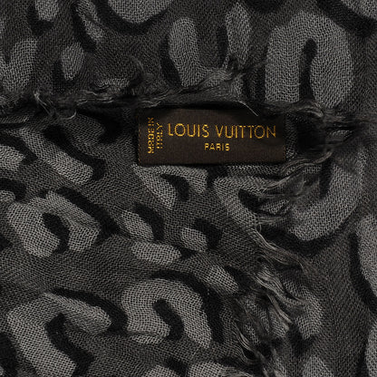 Louis Vuitton Cashmere Silk Leopard Stole Gres 6 of 7