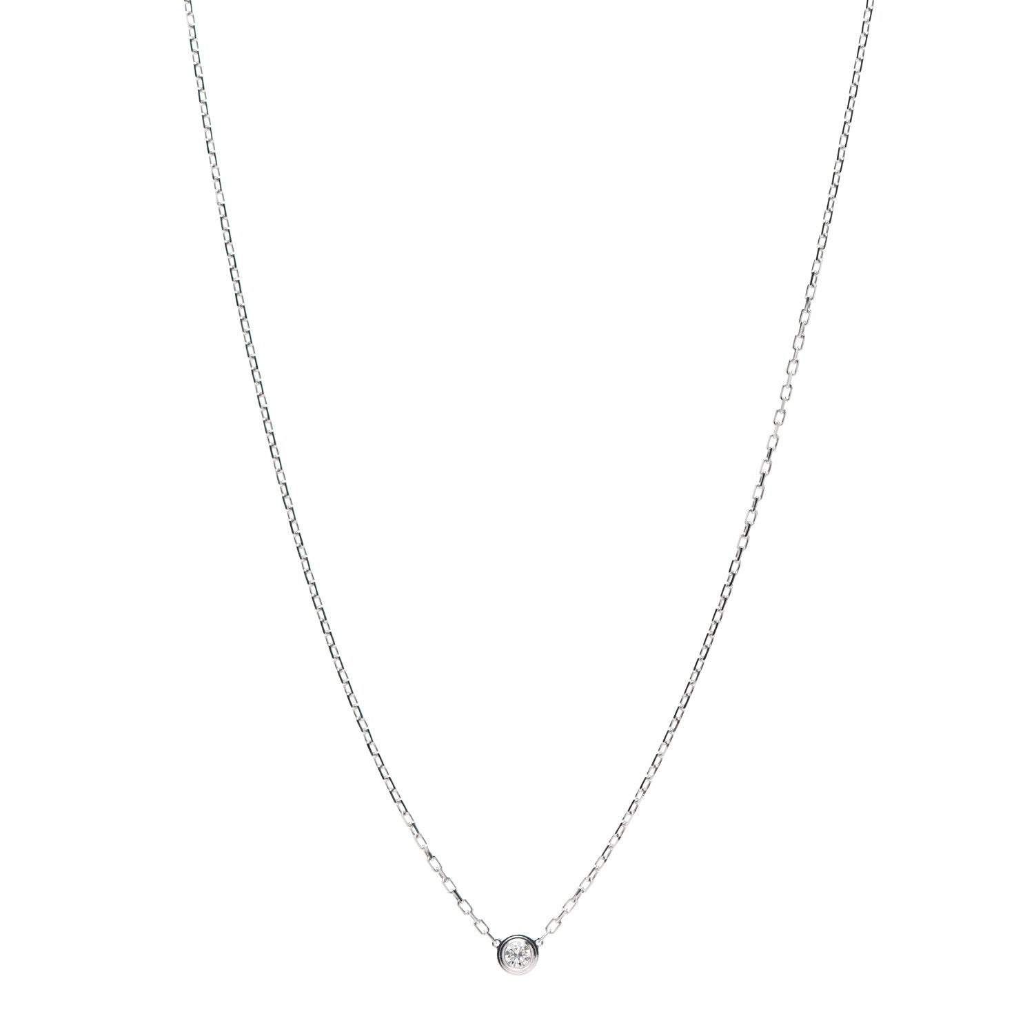 Cartier 18K White Gold Diamond SM D'Amour Pendant Necklace 1 of 7
