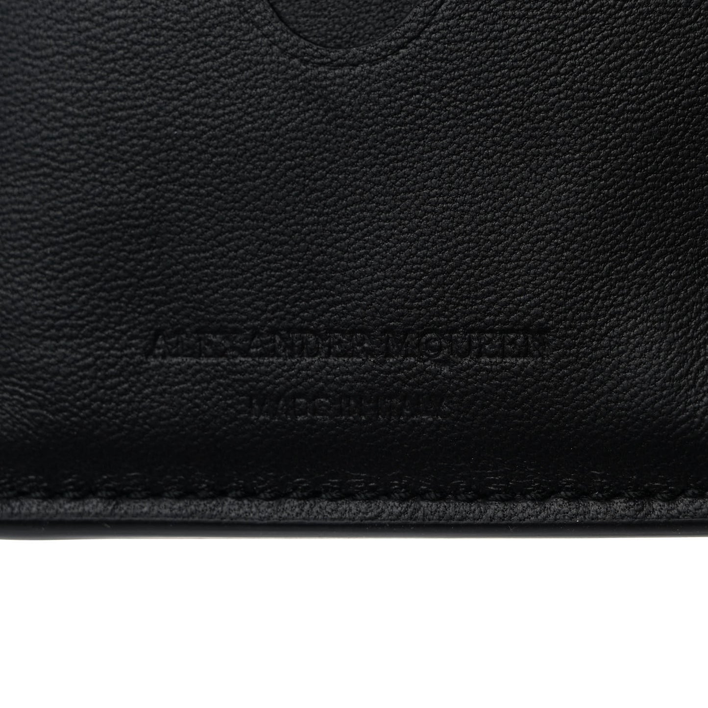Metallic Calfskin Skull French Wallet Dark Silver