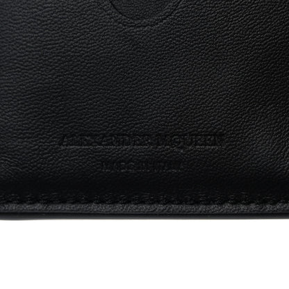 Alexander McQueen Metallic Calfskin Skull French Wallet Dark Silver 6 of 9