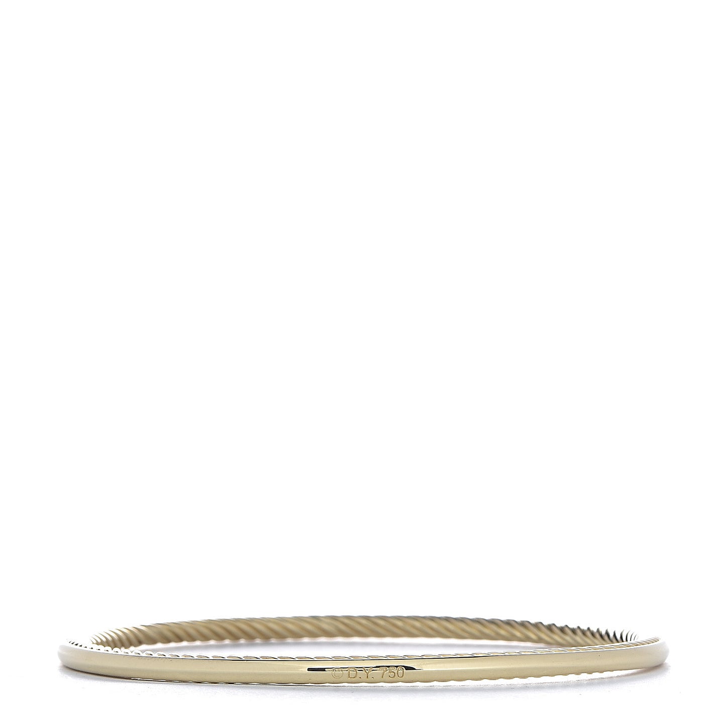 18K Yellow Gold 3mm Inside Cable Classic Bangle Bracelet