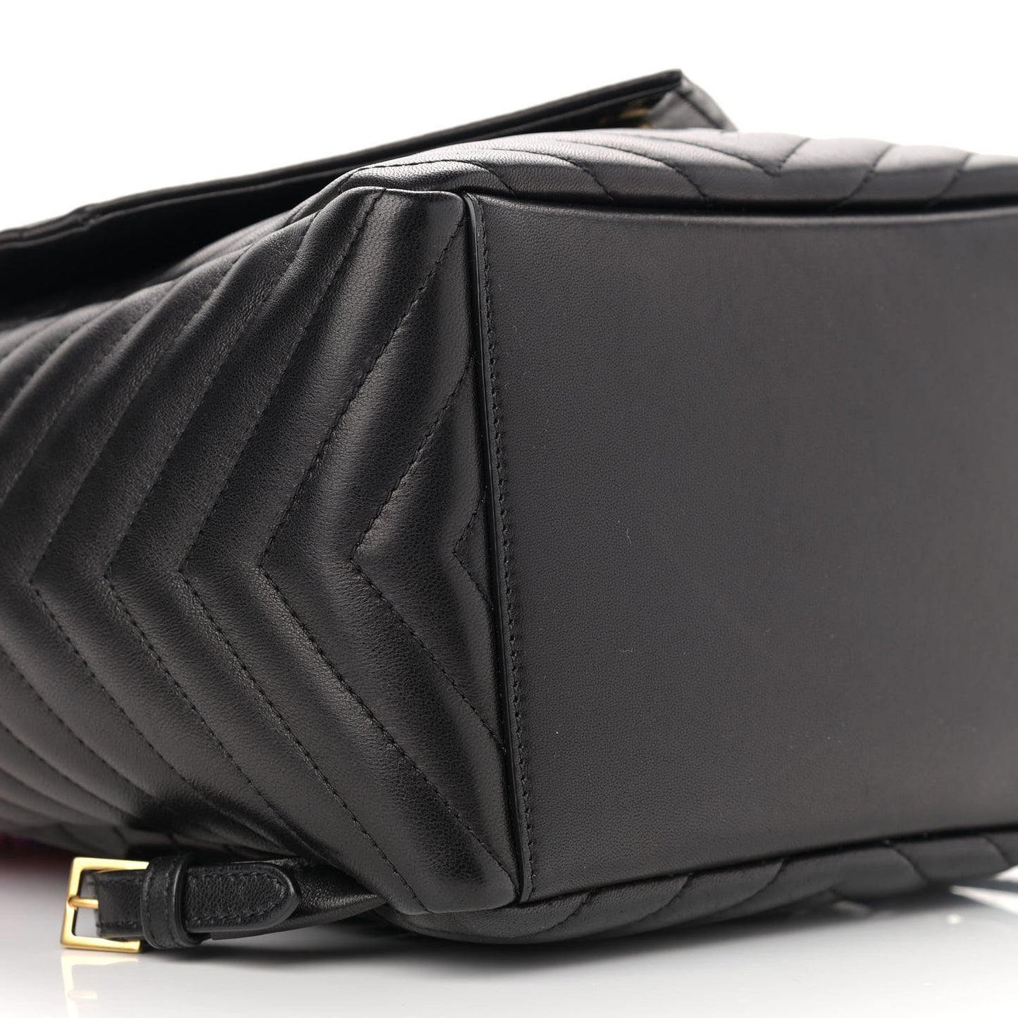 Tweed Lambskin Matelasse Monogram Joe Backpack Black Rosso Multicolor