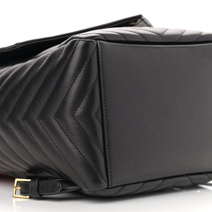 Saint Laurent Tweed Lambskin Matelasse Monogram Joe Backpack Black Rosso Multicolor 9 of 10