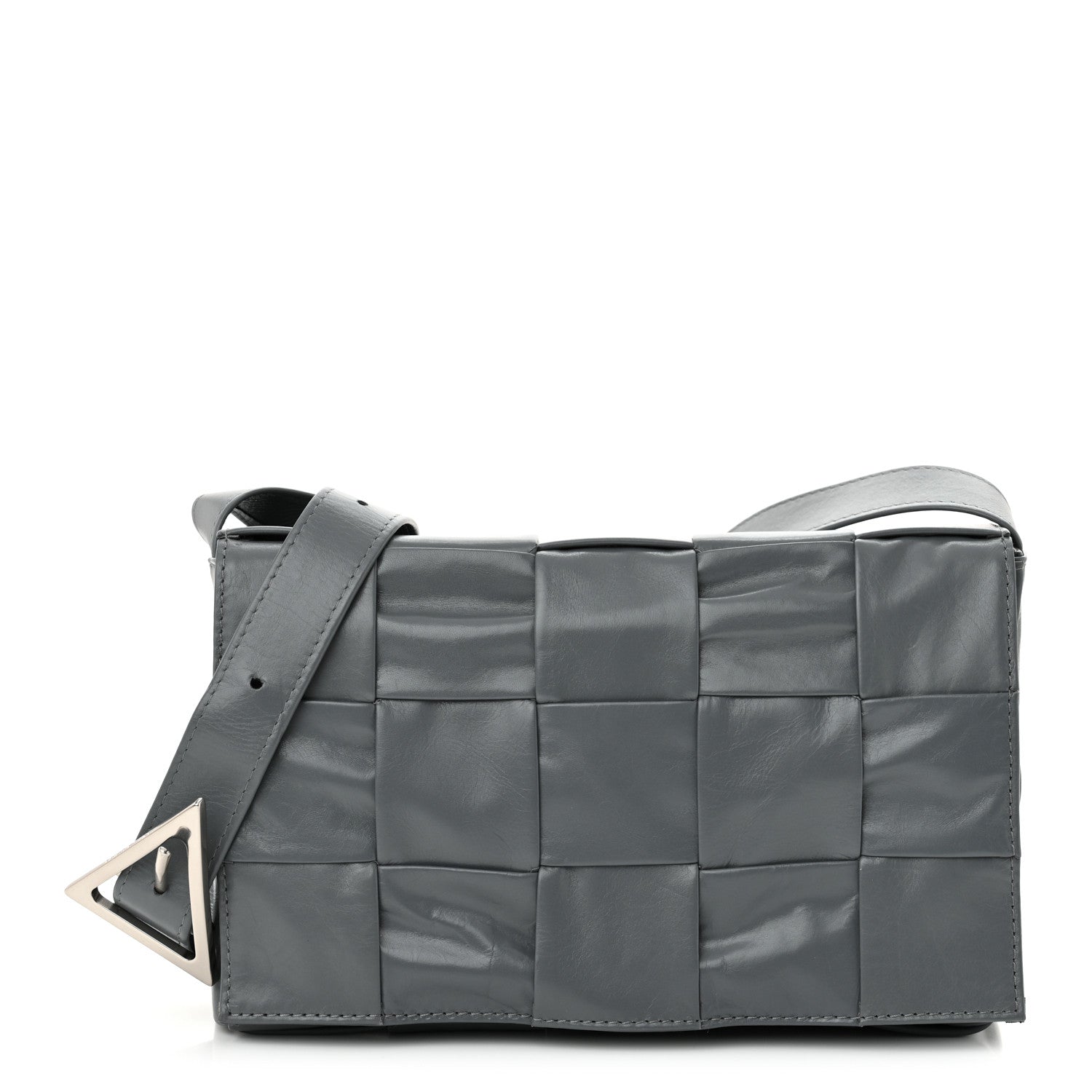 Bottega Veneta Paper Calfskin Maxi Intreccio Small Cassette Crossbody Bag Thunder 1 of 11