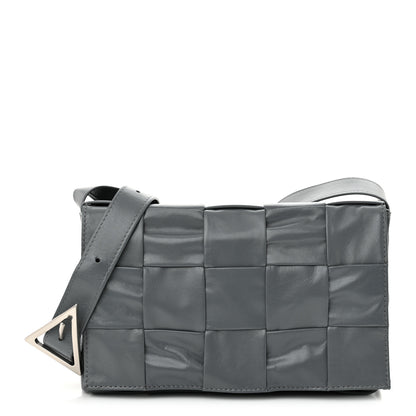 Bottega Veneta Paper Calfskin Maxi Intreccio Small Cassette Crossbody Bag Thunder 1 of 11