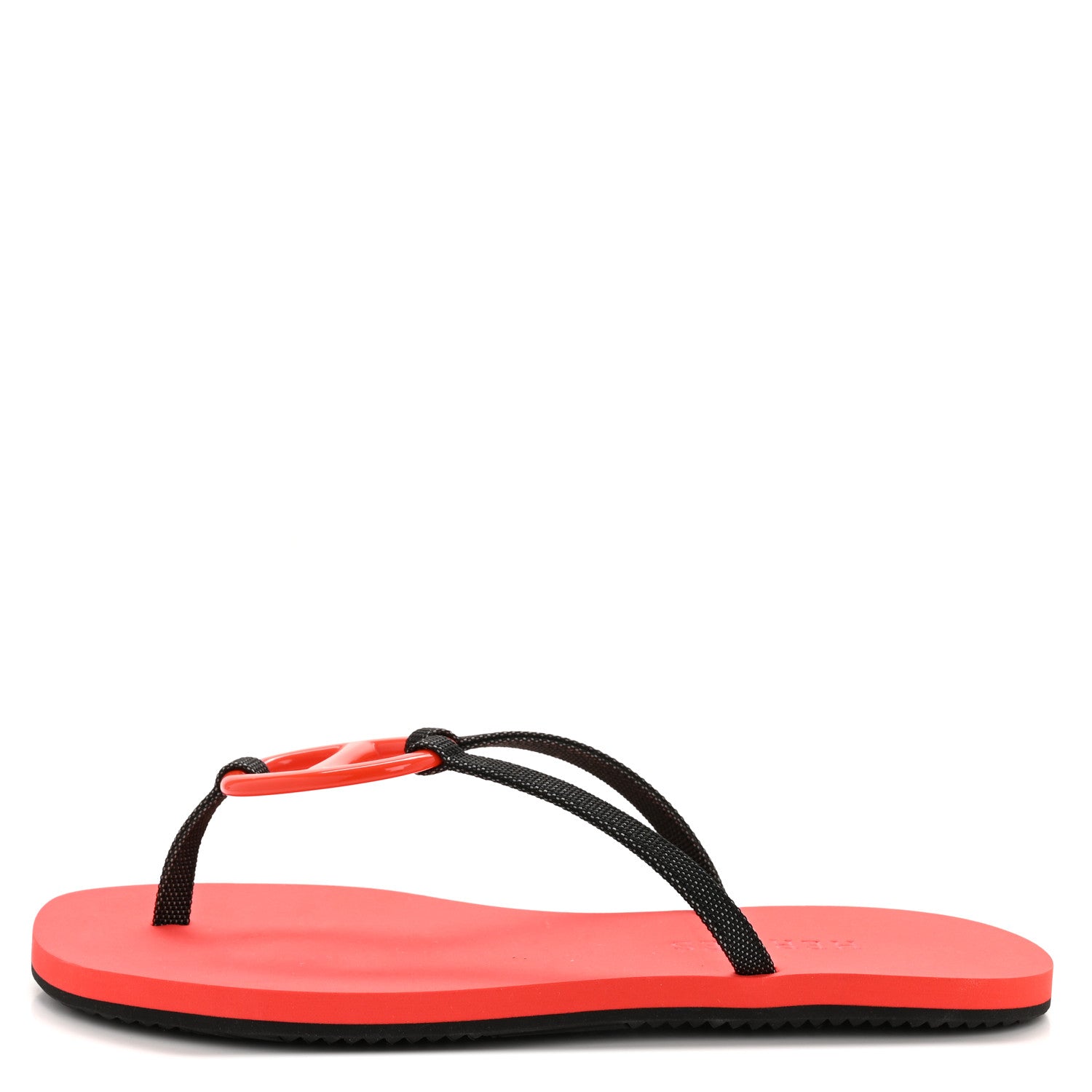 Hermes Canvas Acetate Kala Nera Sandals 36.5 Carbone Cornaline 1 of 11