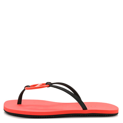 Hermes Canvas Acetate Kala Nera Sandals 36.5 Carbone Cornaline 1 of 11
