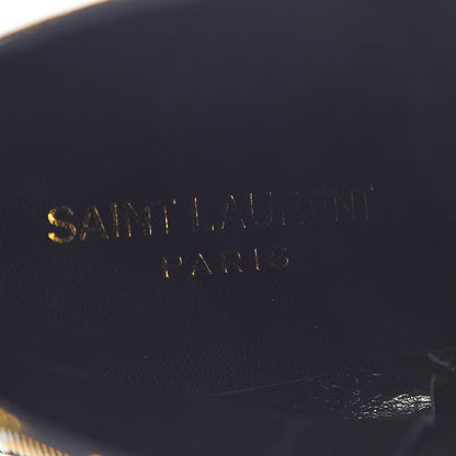 Saint Laurent Jacquard Leopard Loulou Ankle Boots 37 Oro 7 of 9