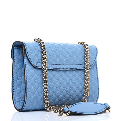 Gucci Soft Microguccissima Mini Emily Chain Shoulder Bag Mineral Blue 3 of 11