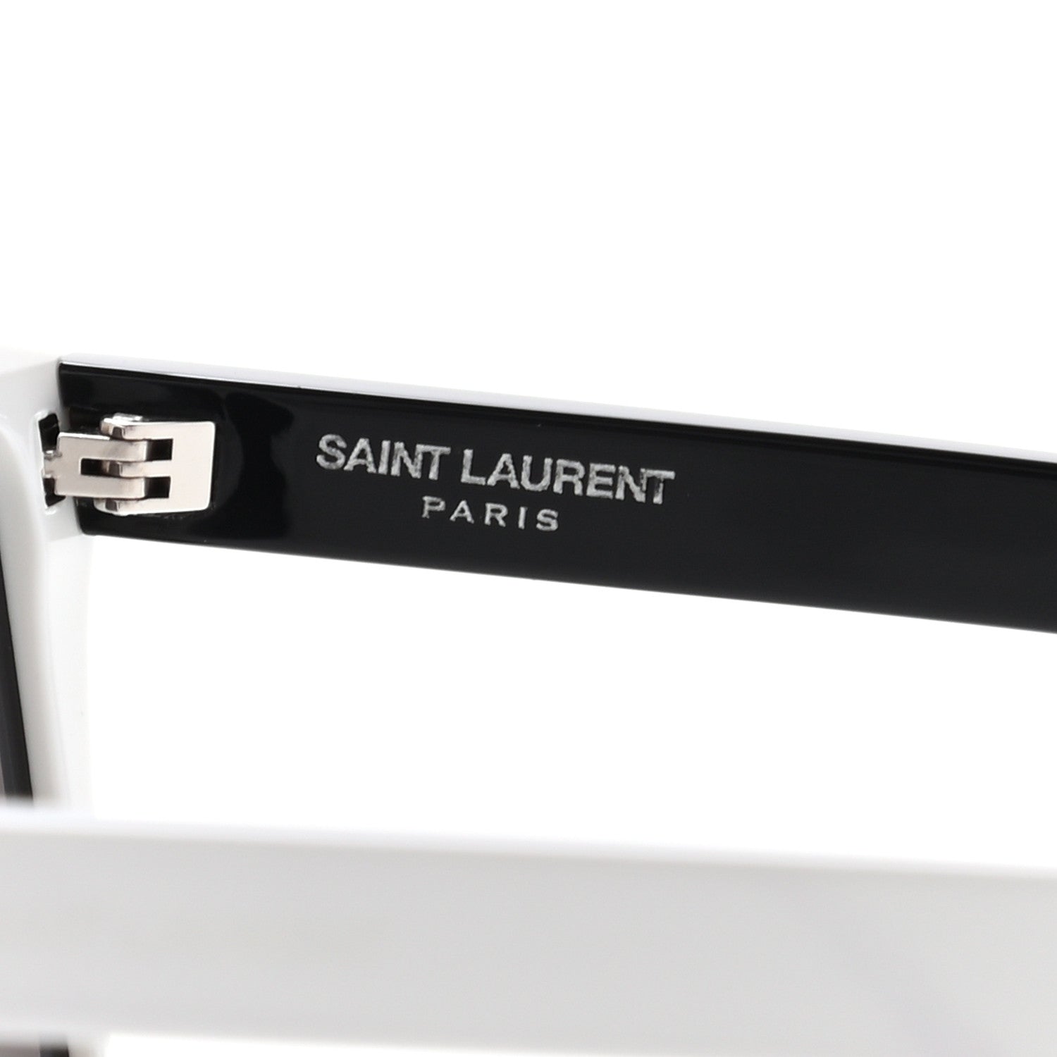Saint Laurent Acetate Flat Top SL1 Sunglasses Black White 5 of 8