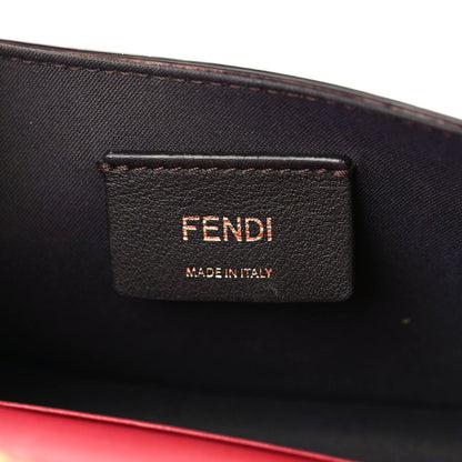 Fendi Vitello Cruise F is Fendi Bi-Color FF 1974 Embossed Envelope Belt Bag Maya Black Fragola 11 of 15