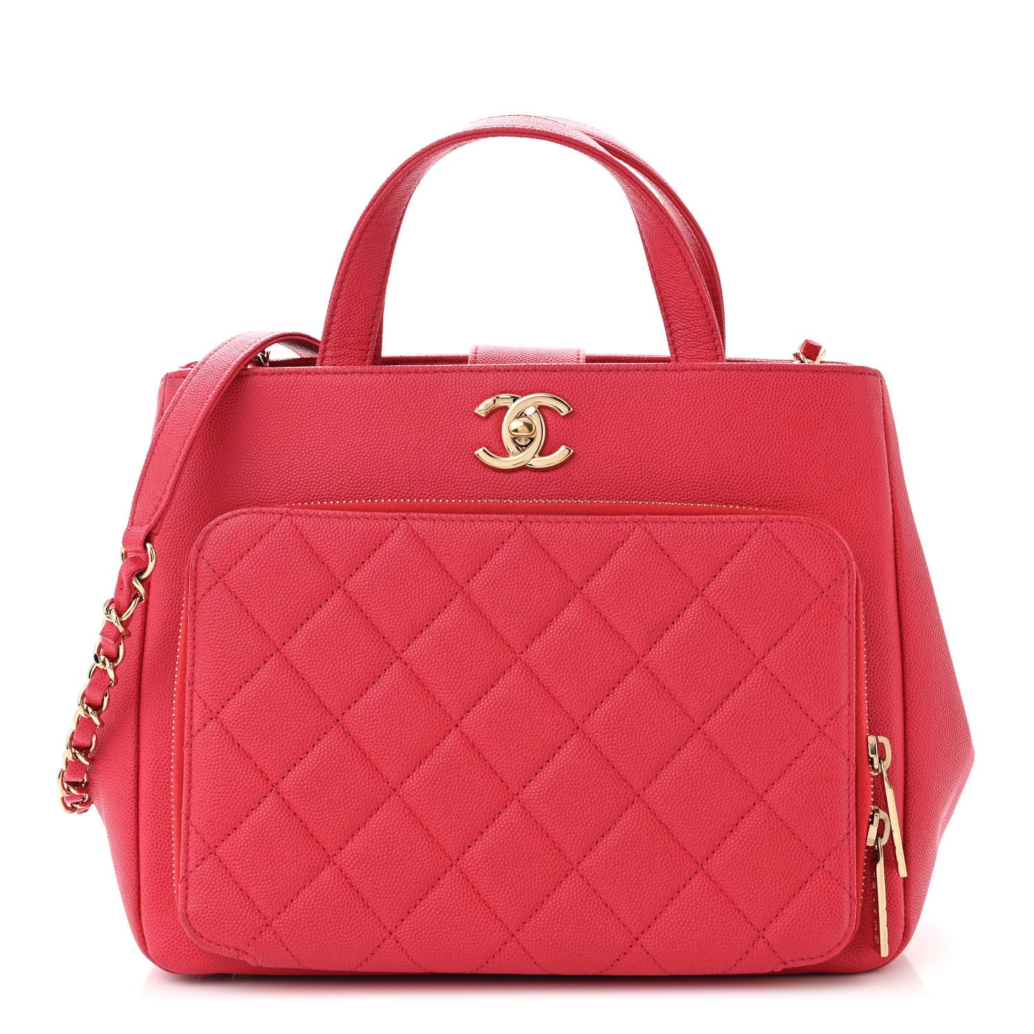 Chanel Caviar Quilted Small Business Affinity Shopping Bag Red 1 of 12