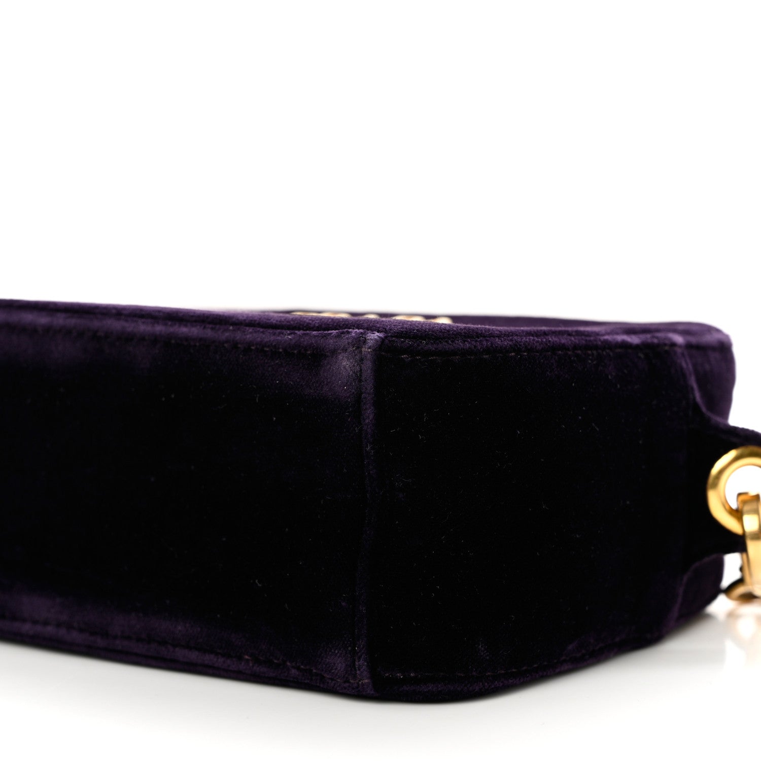 Prada Velluto Zip Top Chain Shoulder Bag Prugna 8 of 10