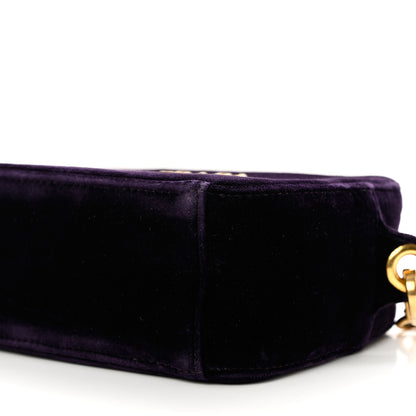Prada Velluto Zip Top Chain Shoulder Bag Prugna 8 of 10