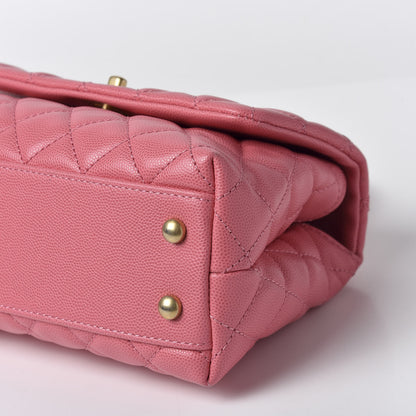 Chanel Caviar Lizard Quilted Mini Coco Handle Flap Pink 6 of 10