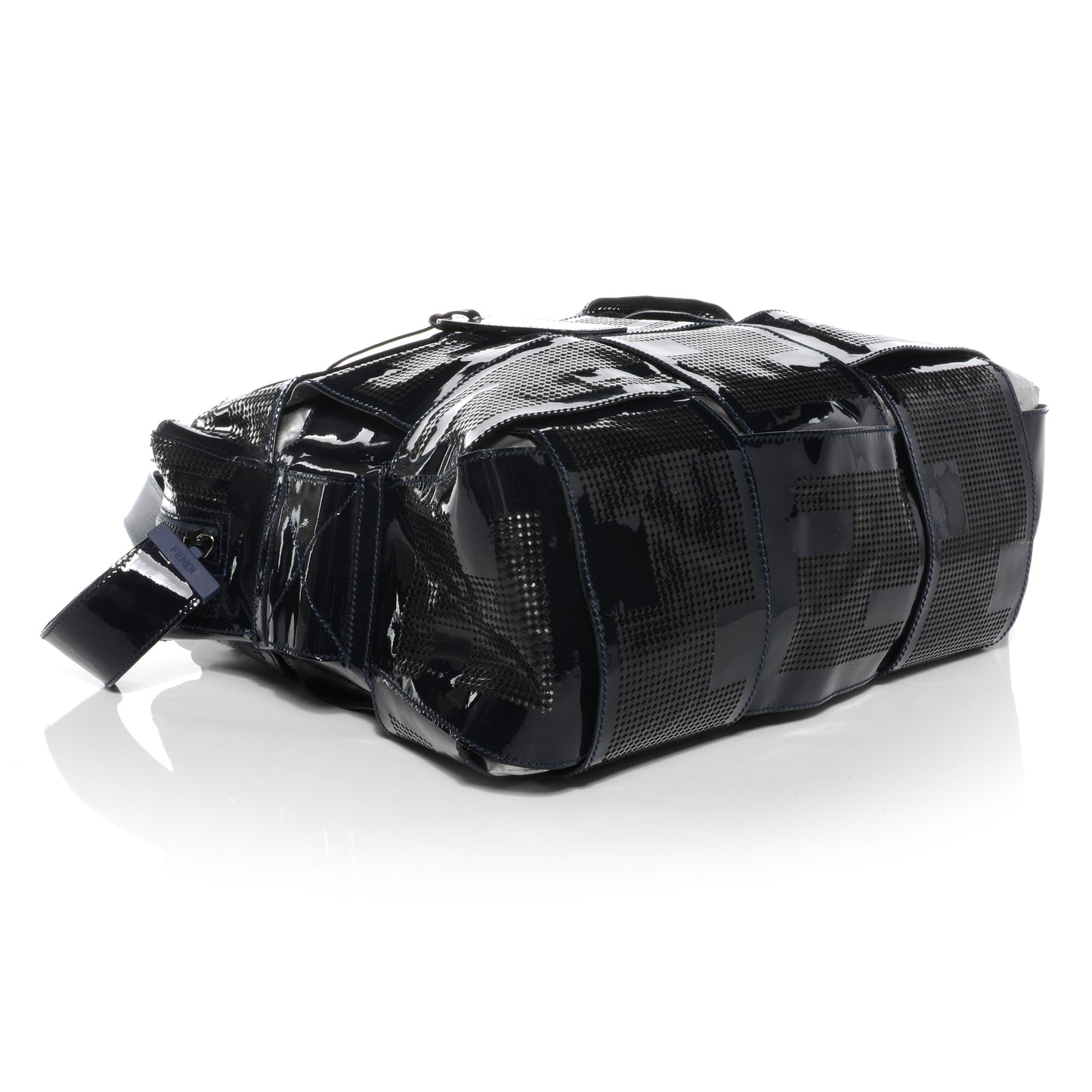 Patent Mesh Crossword Bag Navy
