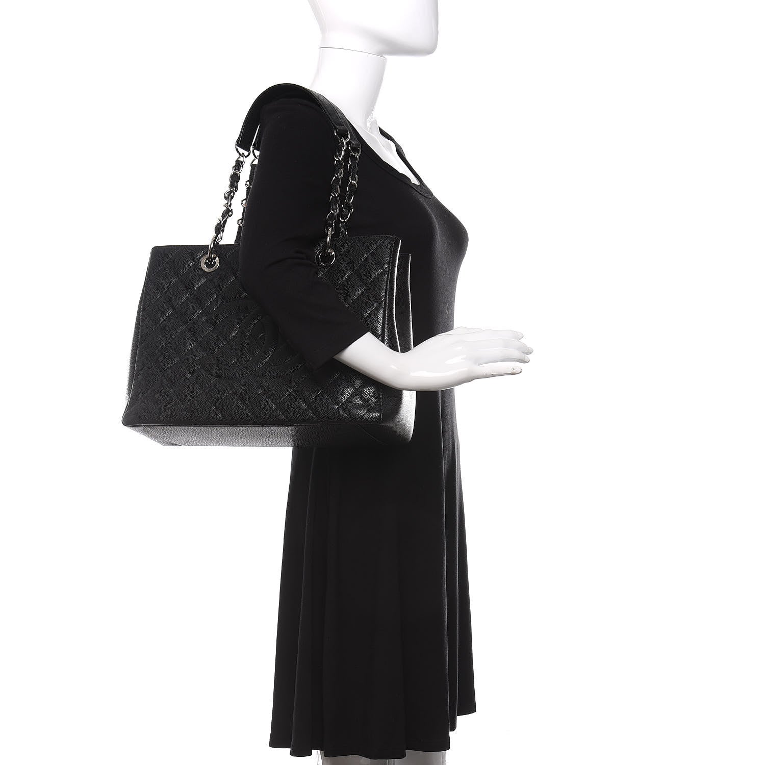 Chanel Caviar Quilted Grand Shopping Tote GST Black 2 of 10