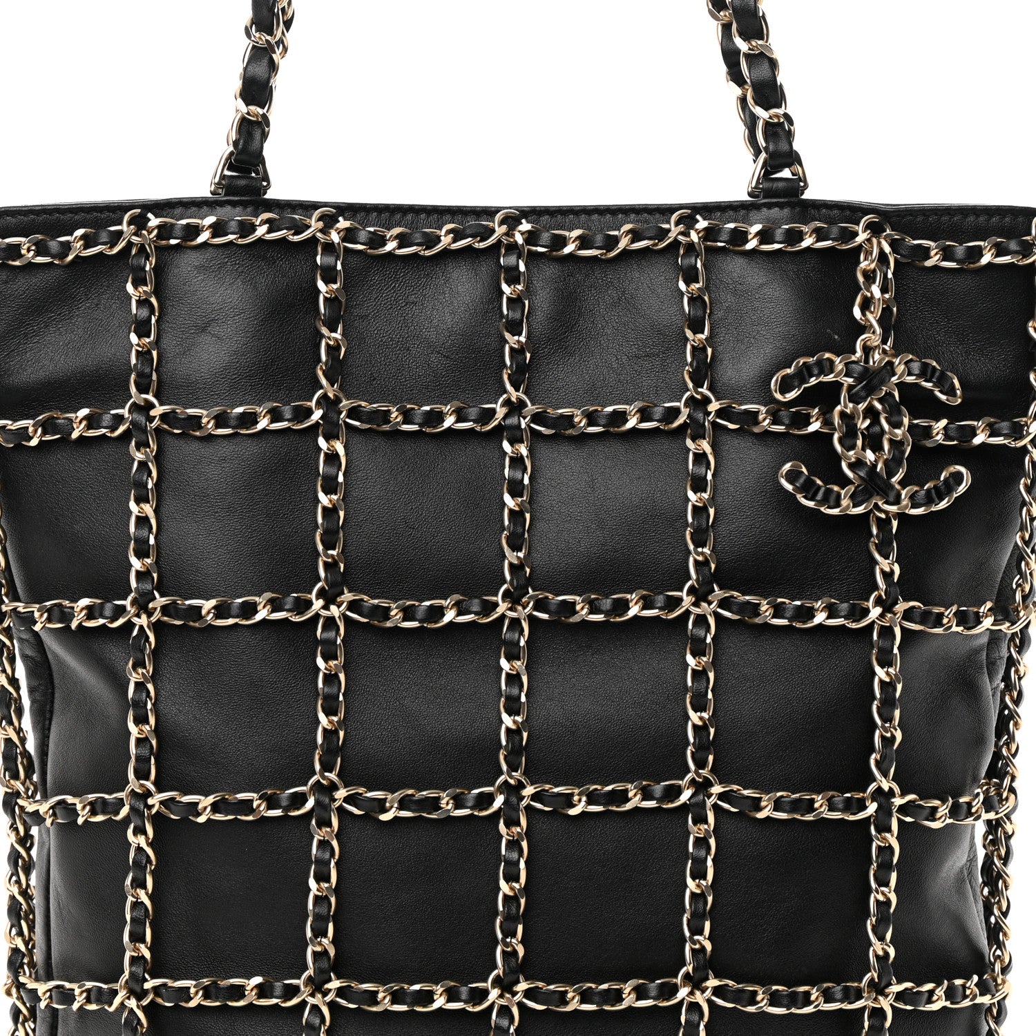 Chanel Lambskin Large Shopping Chain Tote Black 7 of 13