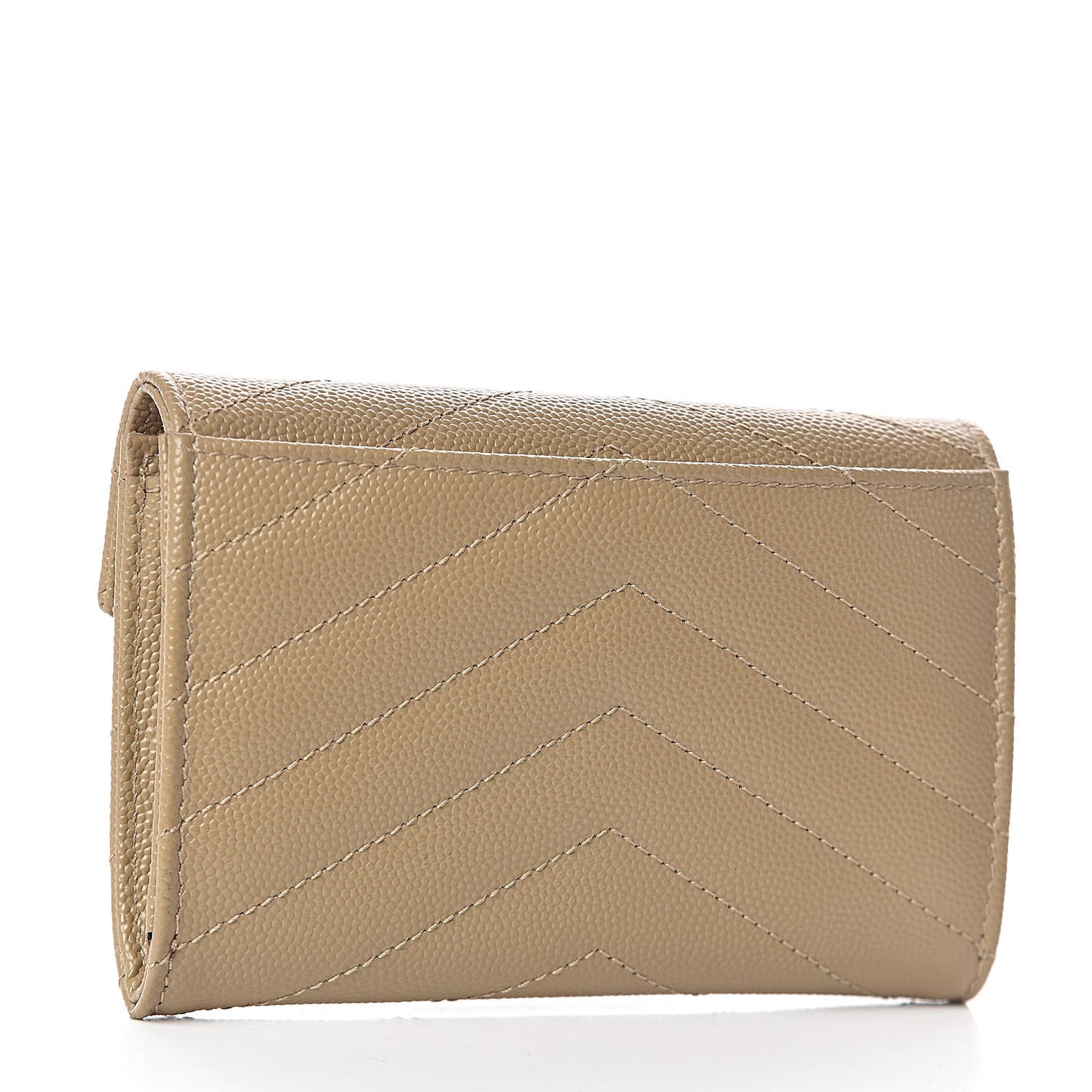 Grain De Poudre Matelasse Chevron Small Monogram Envelope Wallet Dark Latte