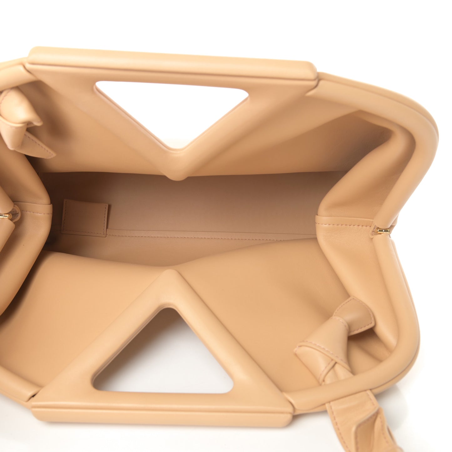 Calfskin Medium The Point Triangle Bag Almond
