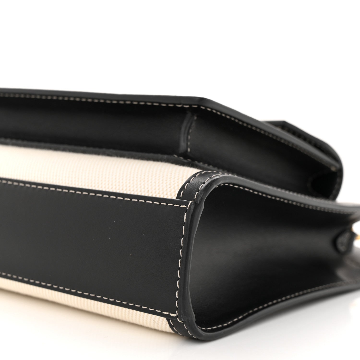 Burberry Canvas Smooth Calfskin Two Tone Mini Pocket Bag White Black 9 of 10