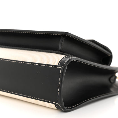 Burberry Canvas Smooth Calfskin Two Tone Mini Pocket Bag White Black 9 of 10