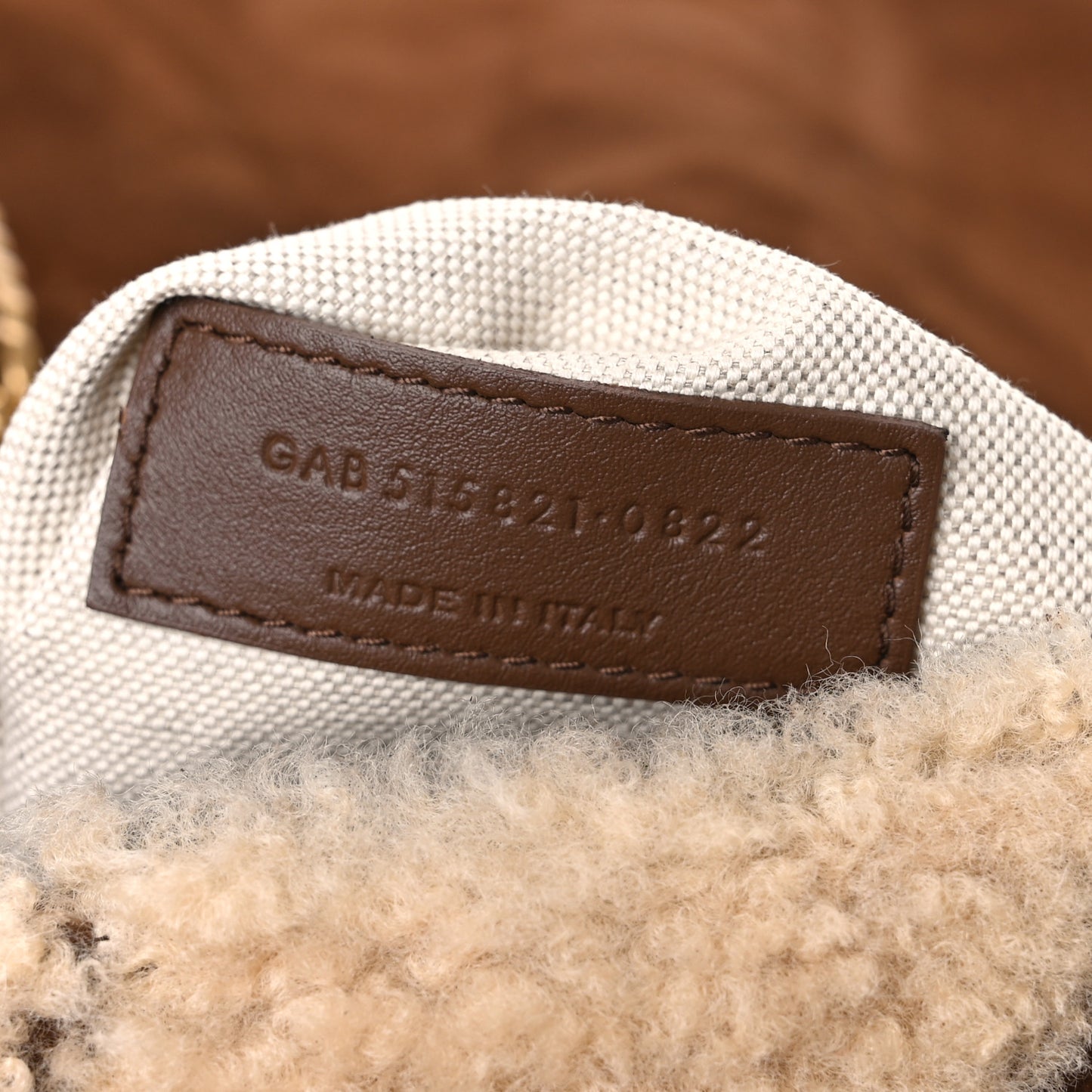 Suede Shearling Patchwork Monogram Medium Jamie Brown Beige