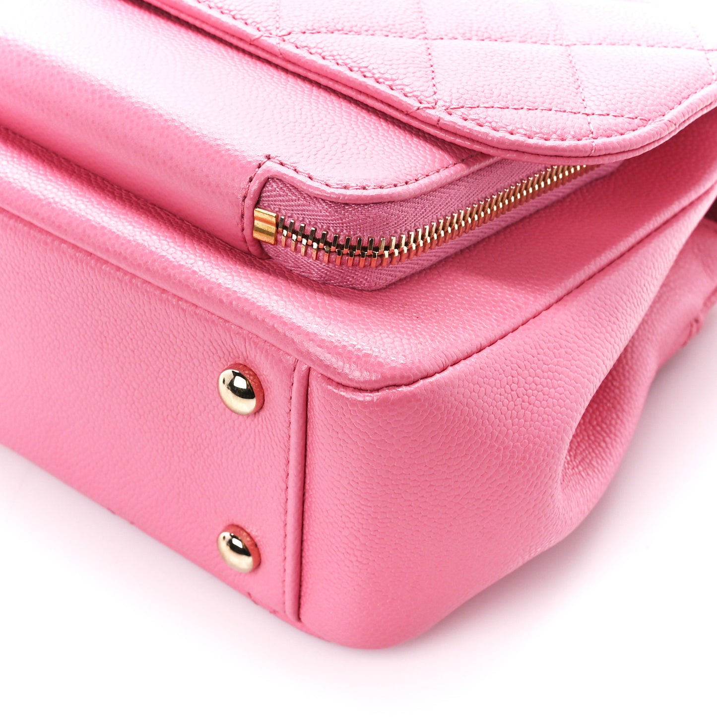 Caviar Quilted Medium Business Affinity Flap Light Pink