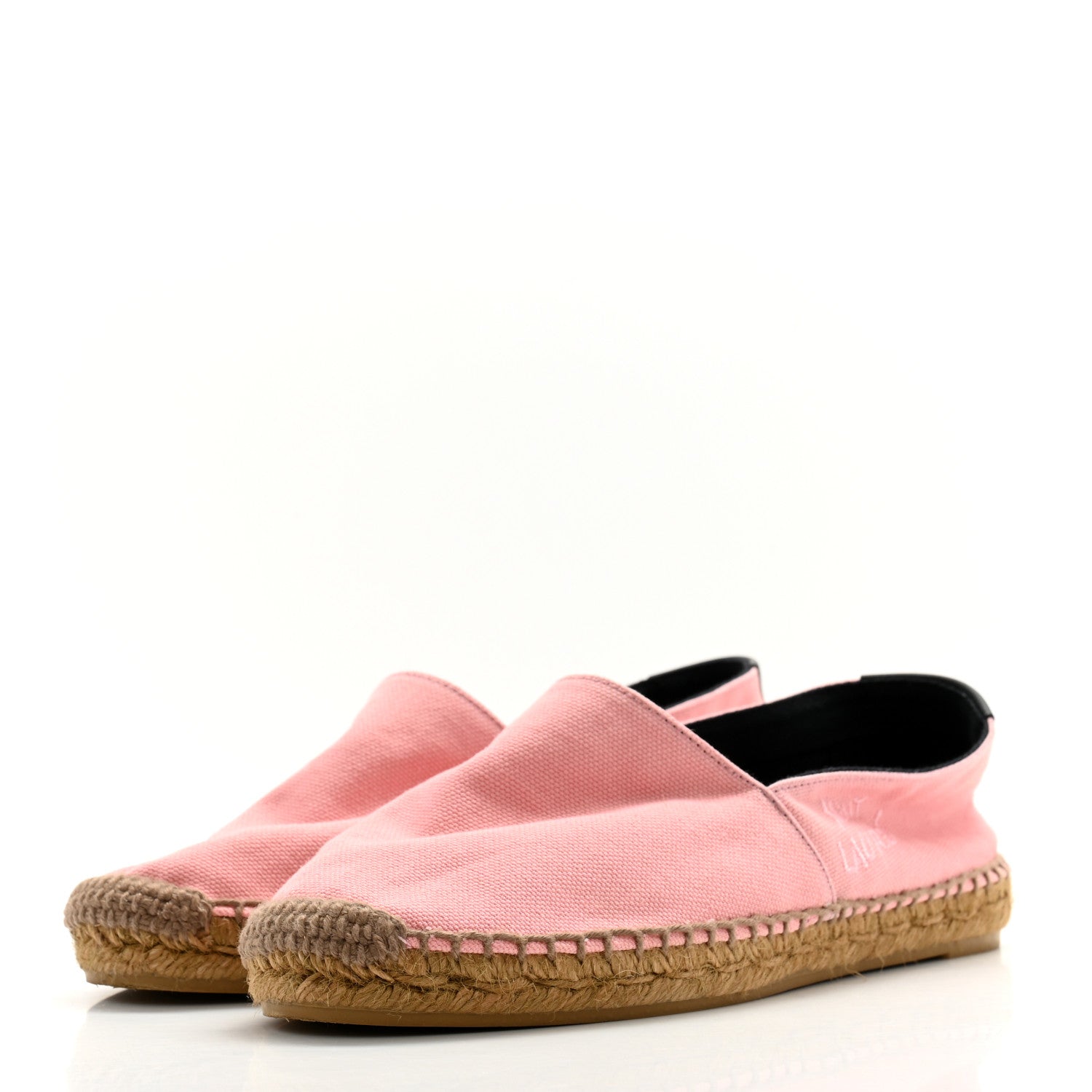 Saint Laurent Canvas Elba Light Logo Embroidered Espadrilles 37 Pink 3 of 12