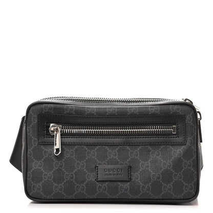 Gucci Soft GG Supreme Monogram Web Belt Bag Black Grey 1 of 9