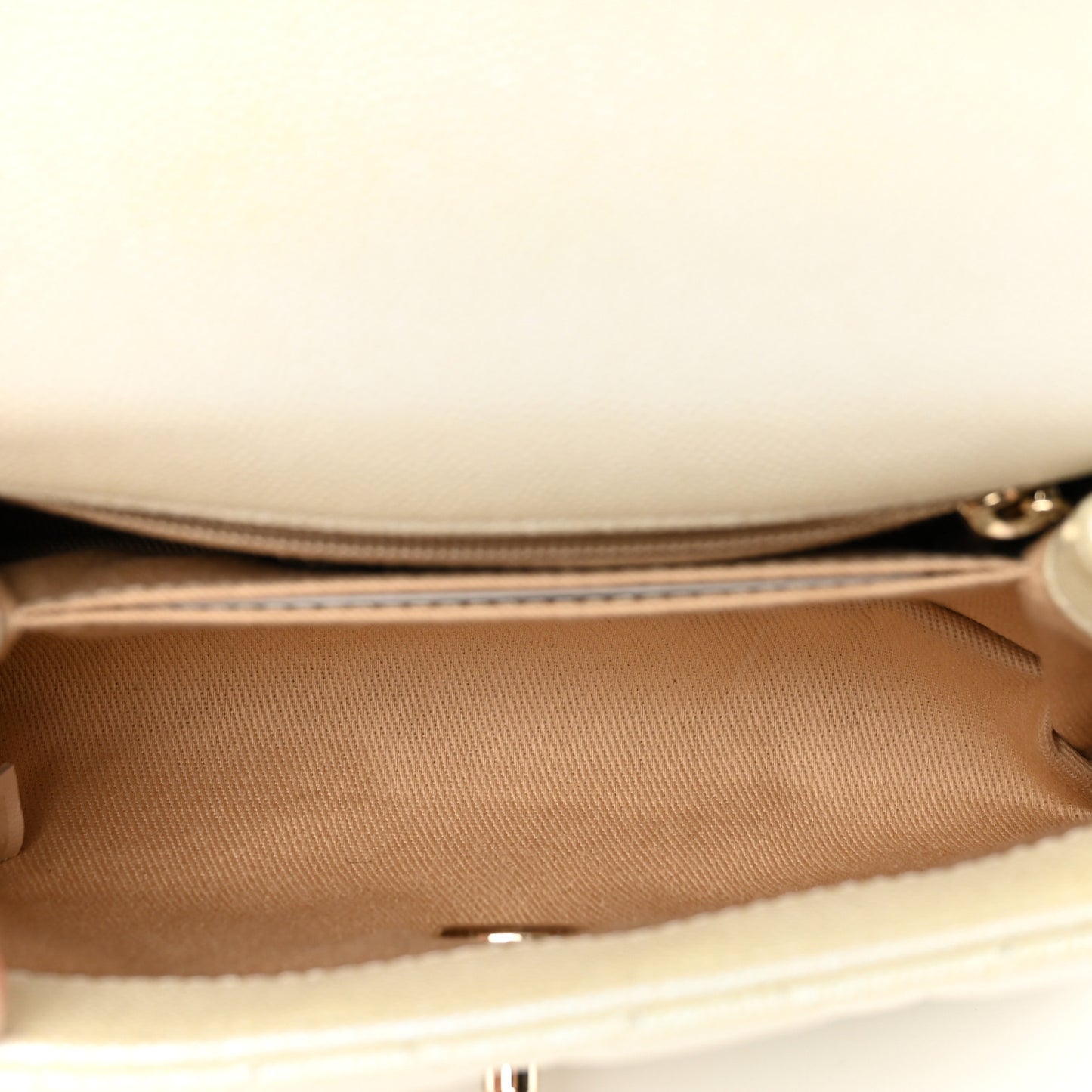 Iridescent Caviar Quilted Extra Mini Coco Handle Flap White