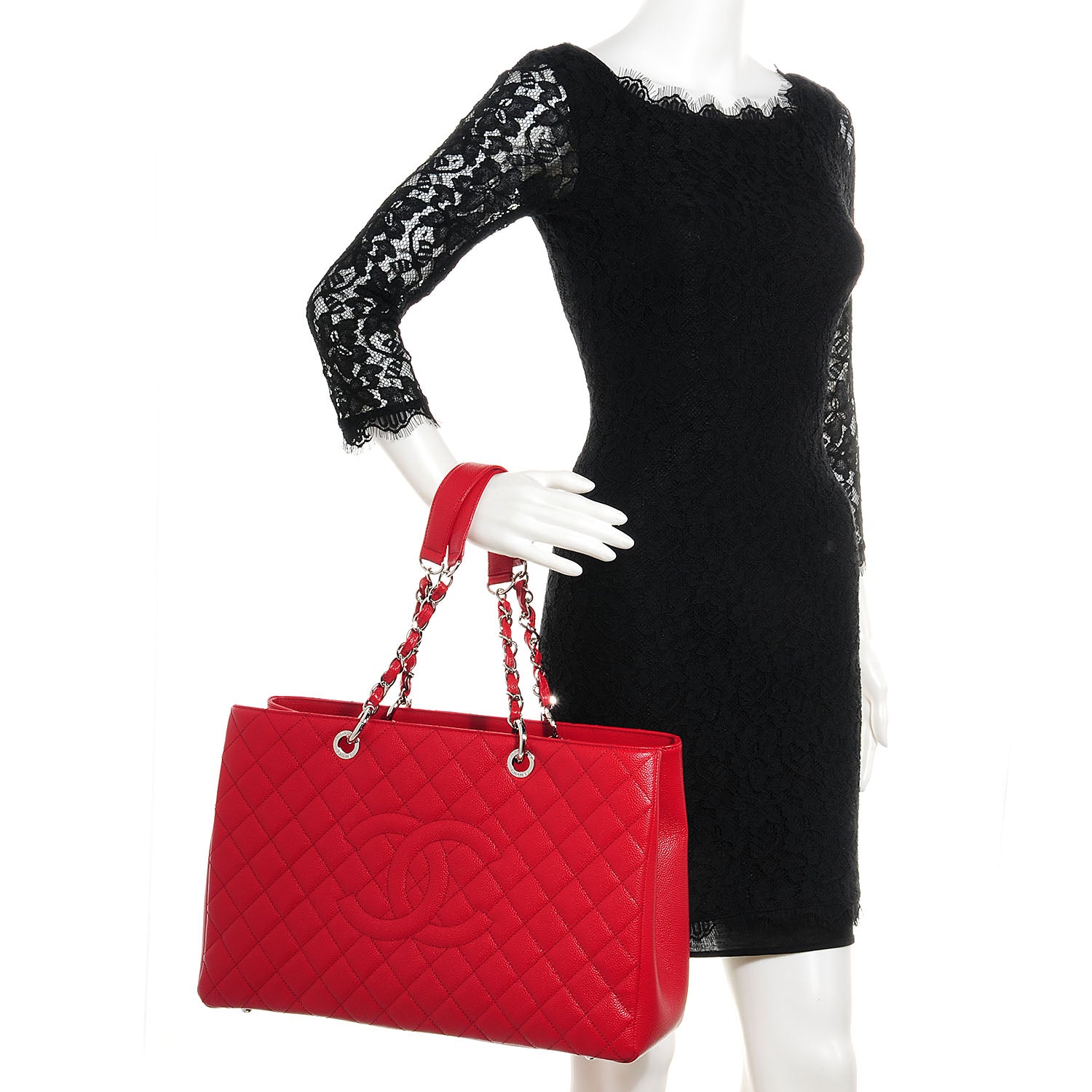 Chanel Caviar XL Grand Shopping Tote GST Red 2 of 7