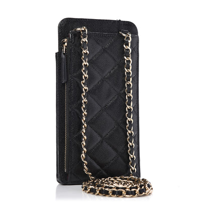 Chanel Caviar Quilted Zip Phone Case Black 3 of 11