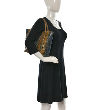 Nancy Gonzalez Snakeskin Liz Tote Beige Blue 2 of 18