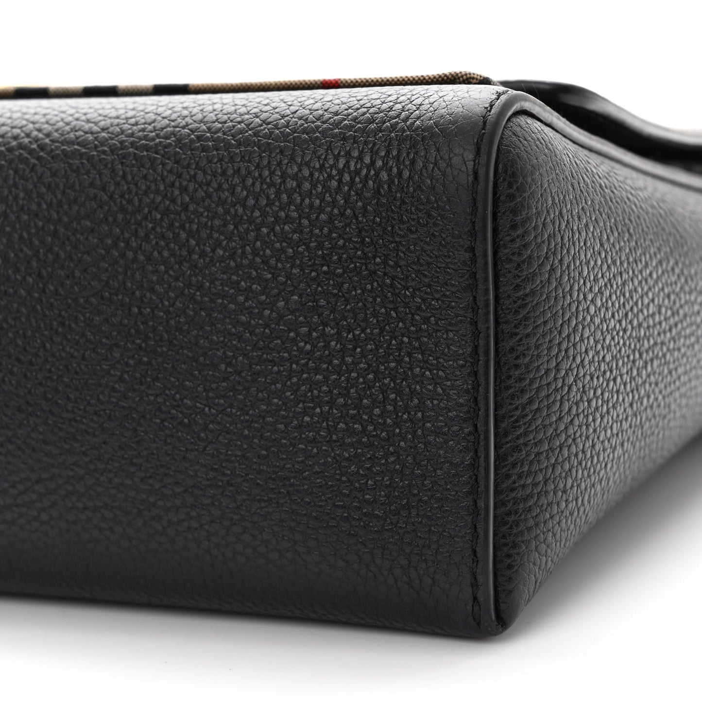 Grainy Calfskin Vintage Check Note Crossbody Bag Black