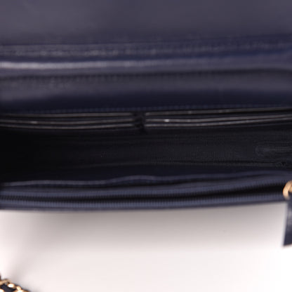 Chanel Sheepskin Quilted Mademoiselle Vintage Wallet On Chain WOC Navy 7 of 14