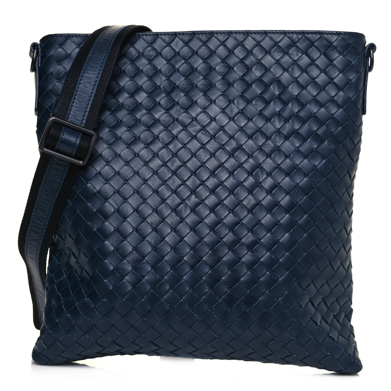 Bottega Veneta Nappa Intrecciato VN Crossbody Messenger Bag Navy 1 of 19