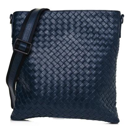 Bottega Veneta Nappa Intrecciato VN Crossbody Messenger Bag Navy 1 of 19