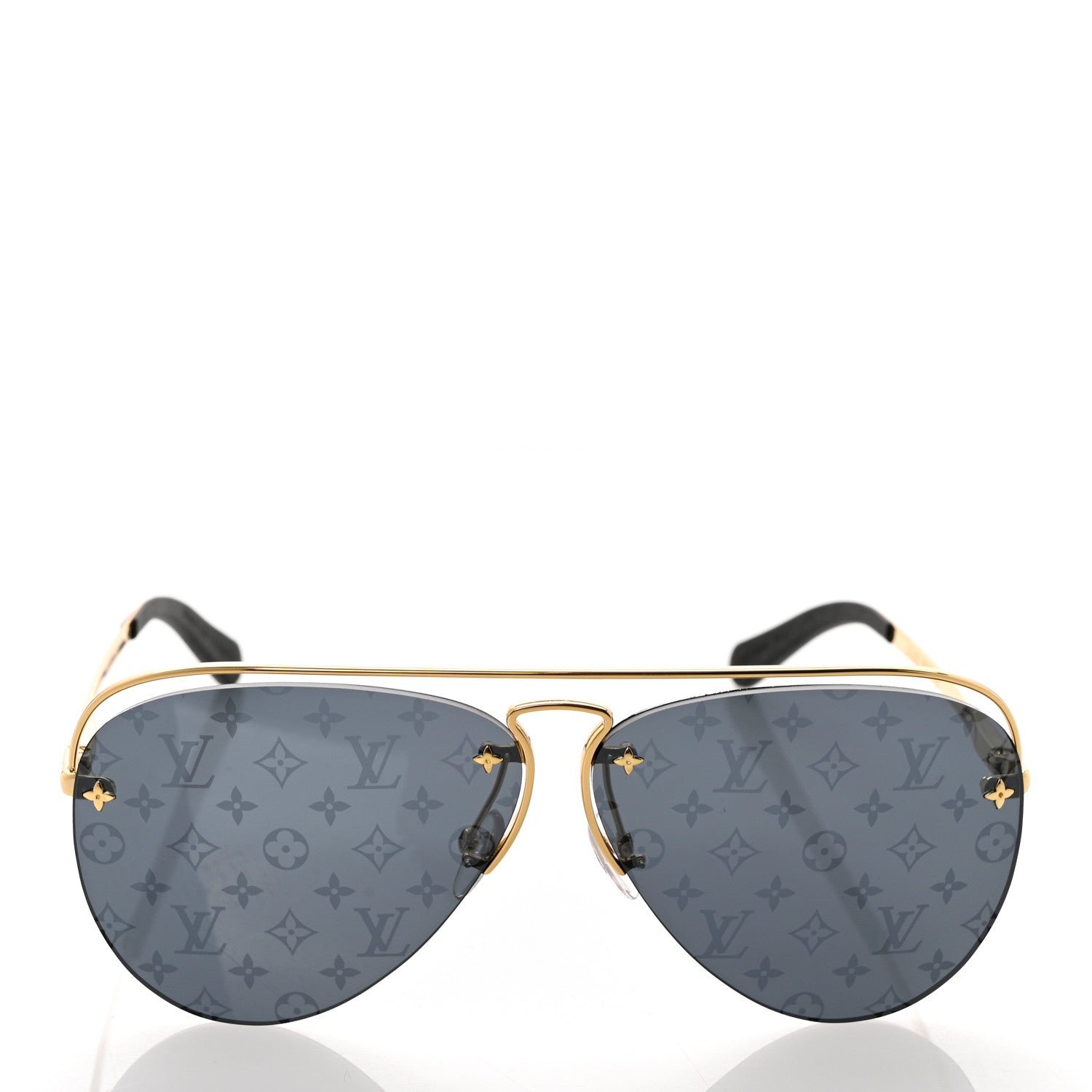 Louis Vuitton Metal Monogram Grease Sunglasses Z1172W Dark Gun 2 of 10