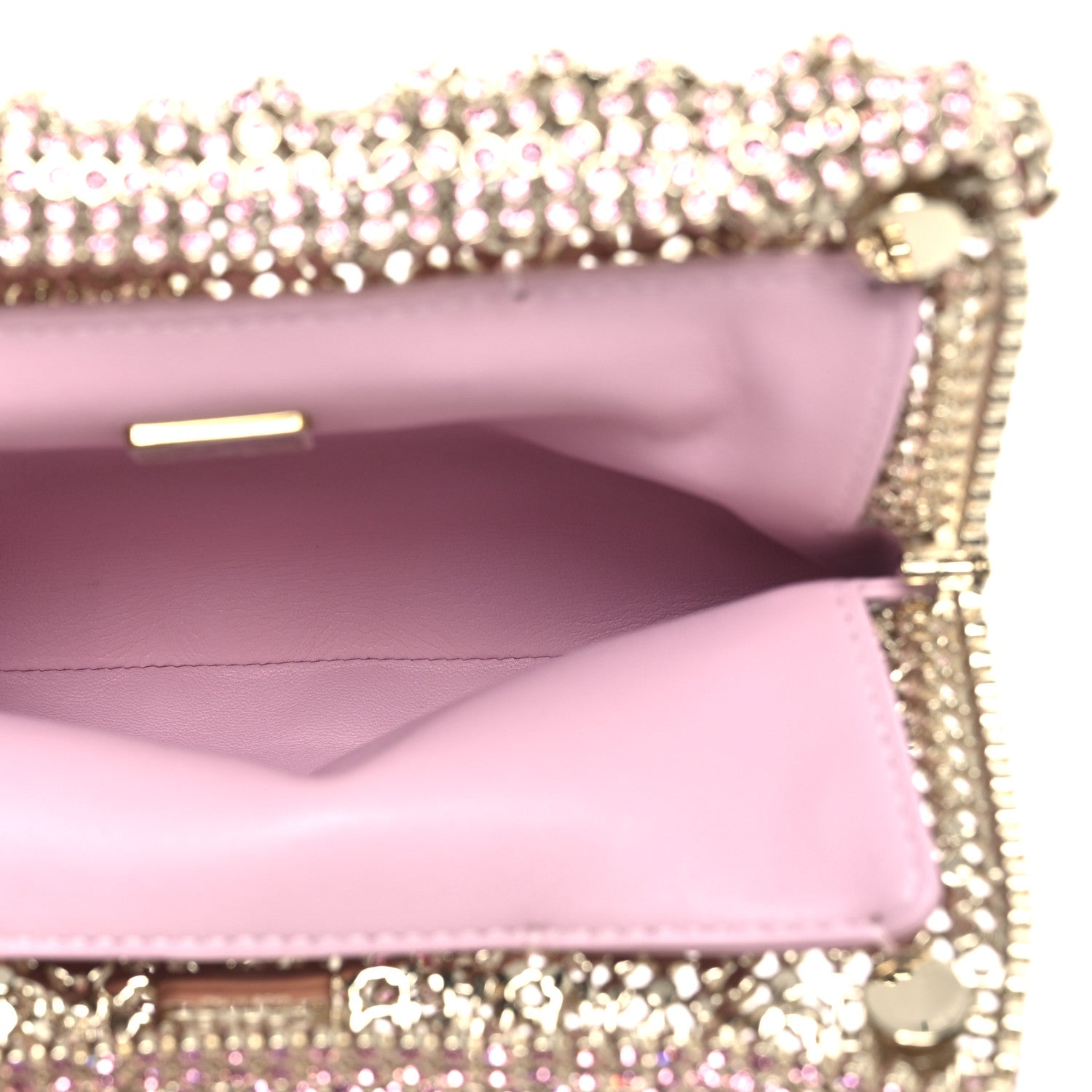 Chanel Crystal Embellished Metallic Lambskin Mini Chanel 22 Pink 5 of 11