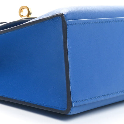 Hermes Swift Kelly Pochette Clutch Bleu Agate 9 of 11