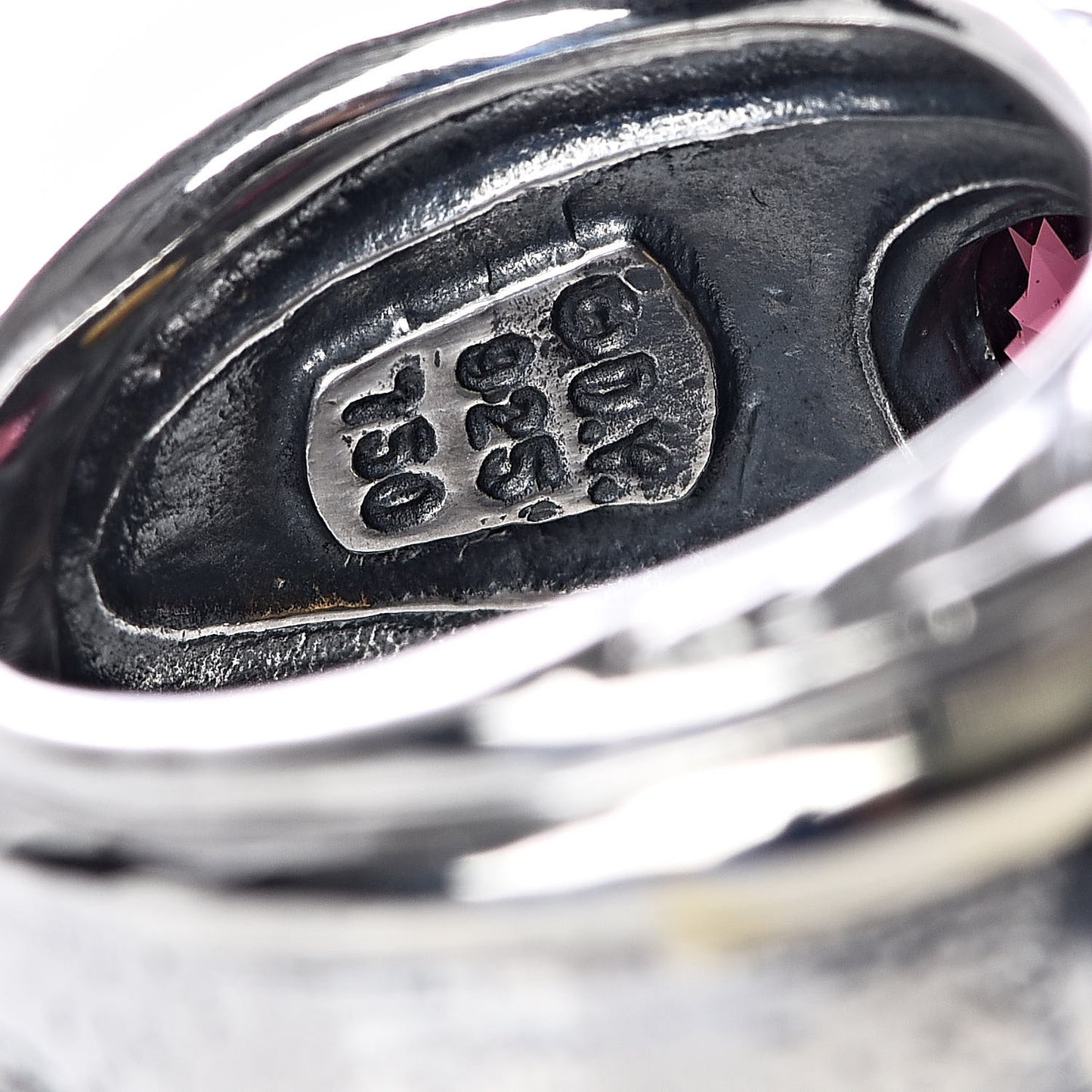 Sterling Silver 18K Yellow Gold Citrine Rhodolite 15mm Renaissance Ring 52 6