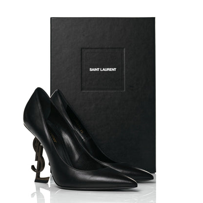 Saint Laurent Calfskin Opyum 110 Pumps 38 Black Gold 9 of 9