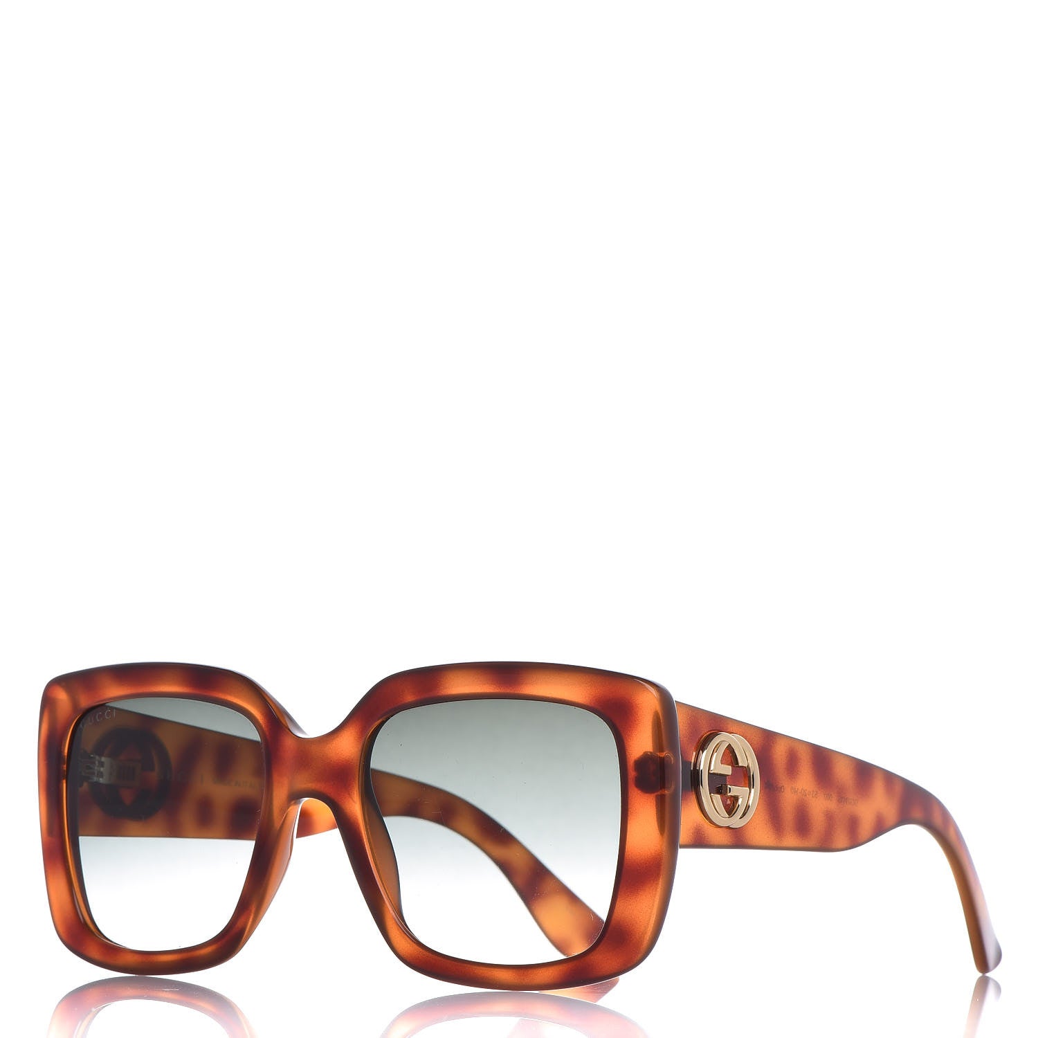 Gucci Acetate Square Frame Sunglasses GG0141S Tortoise 1 of 7